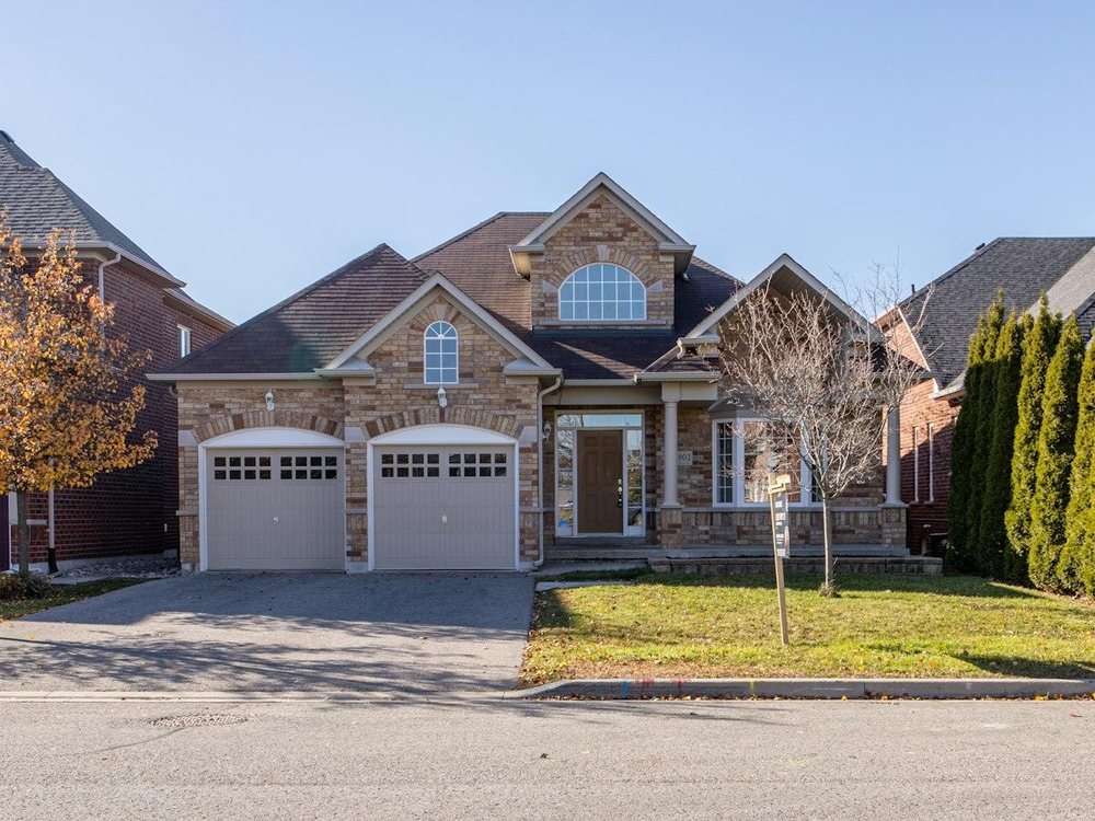 Brick house with a two-car garage